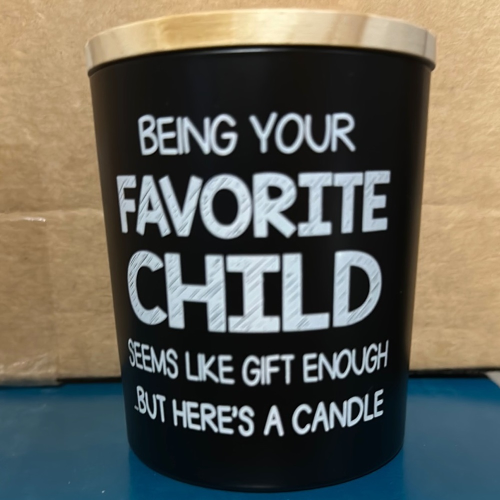 Black Scented Candle with Humorous Text